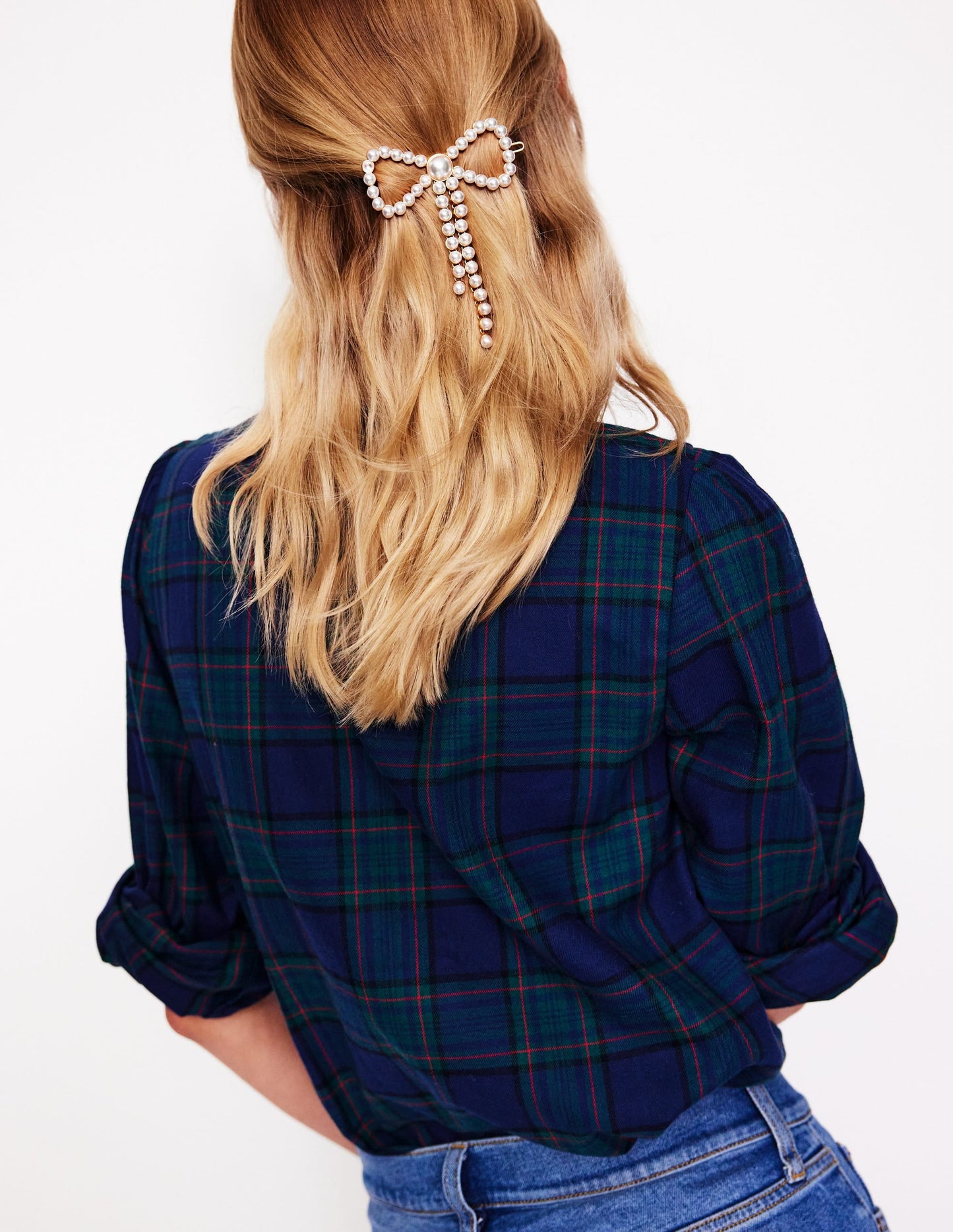 Bow Hair Slide-Ivory