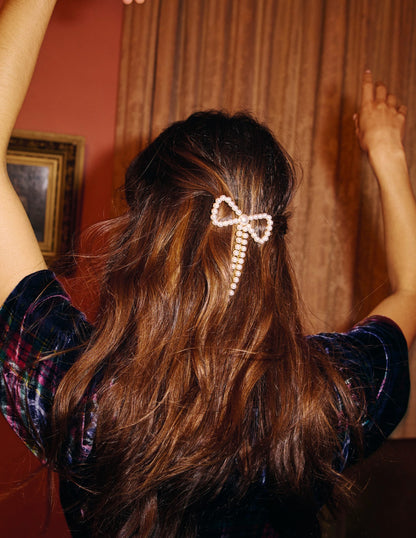 Bow Hair Slide-Ivory