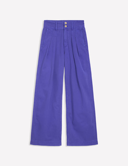 Brompton Wide Leg Trousers-Bright Blue