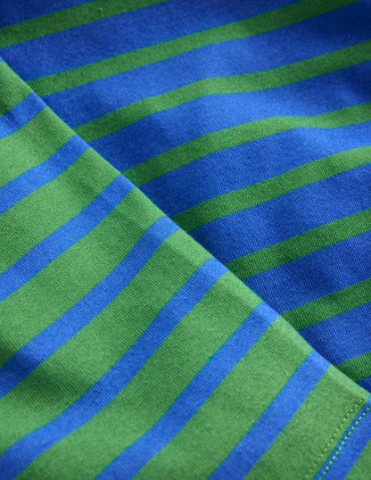 Breton T-shirt-Bright Blue/ Iguana Green