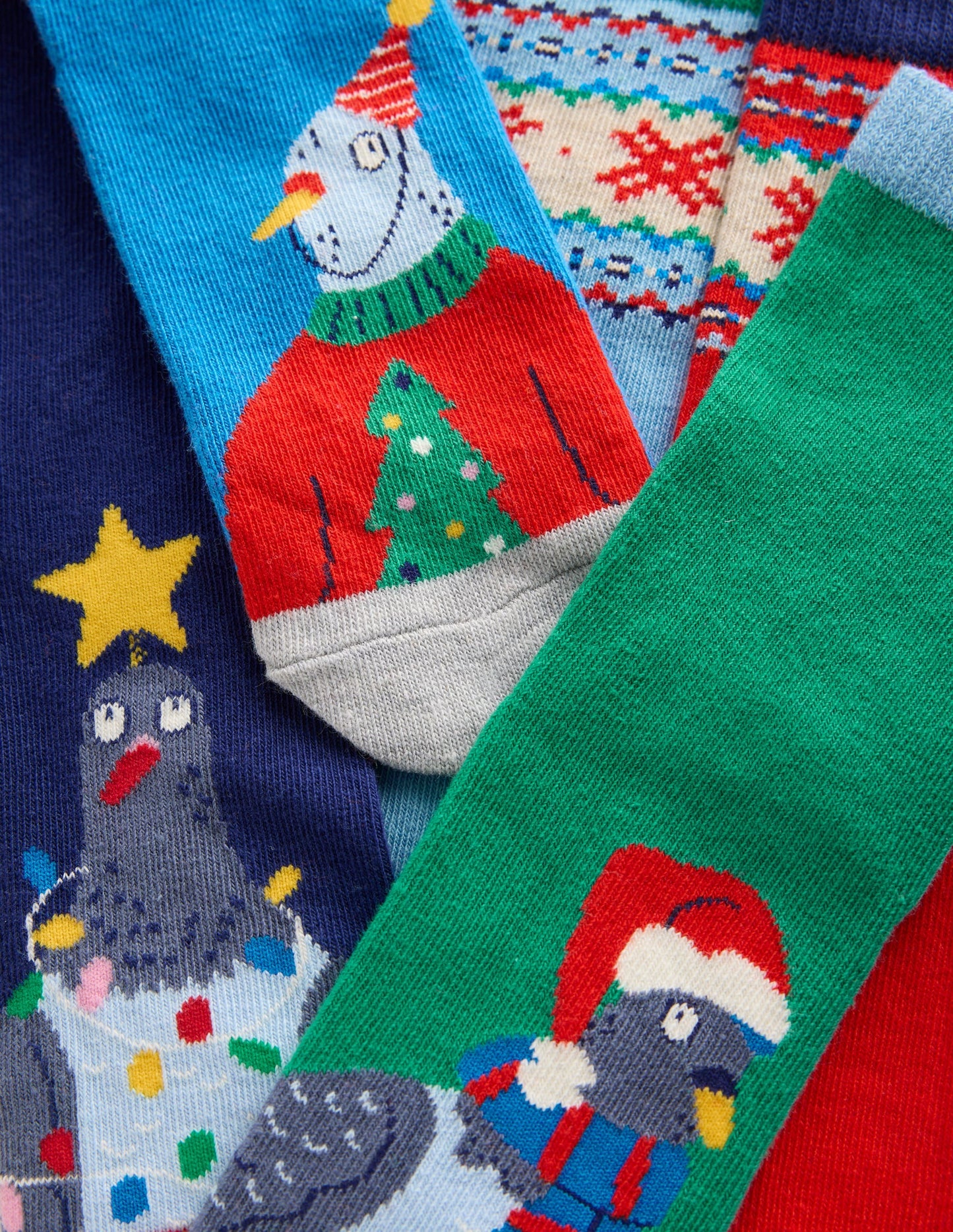 Boys Socks 5 Pack-Christmas Pigeons
