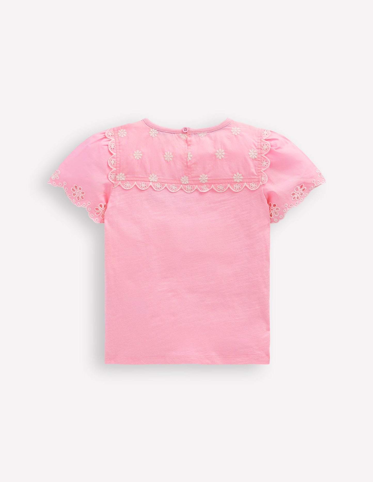 Broderie Sleeve Tee-Vintage Mauve