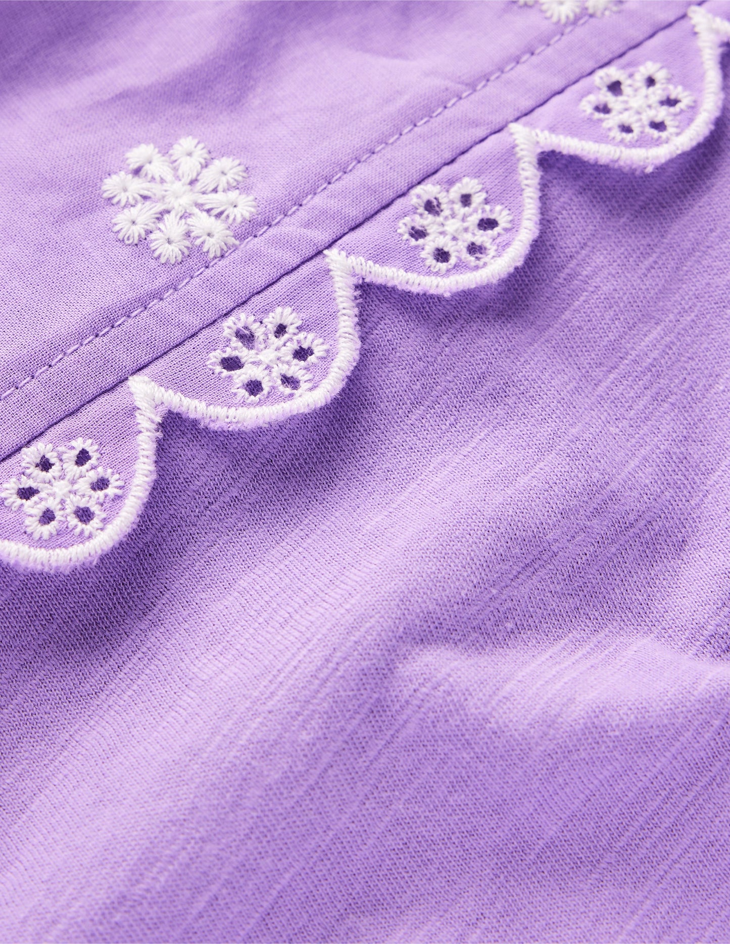 Broderie Sleeve Tee-Aster Purple