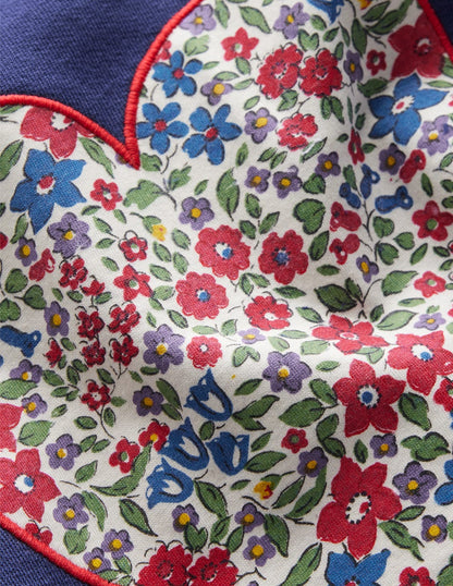 Bobbie Appliqué Sweatshirt-Starboard Blue Hearts