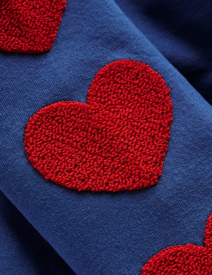 Bobbie Appliqué Sweatshirt-Bluejay Hearts