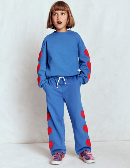 Bobbie Appliqué Sweatshirt-Bluejay Hearts
