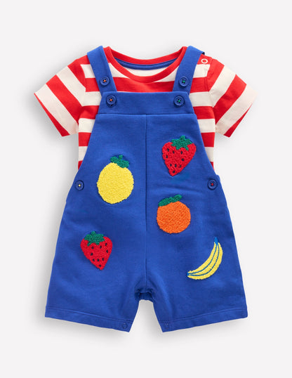 Boucle Jersey Overalls Set-Navy Fruit