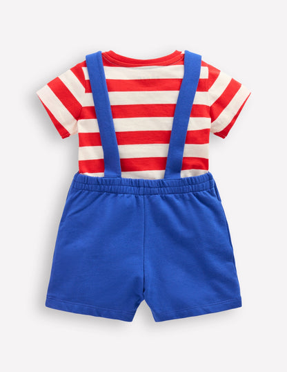 Boucle Jersey Overalls Set-Navy Fruit