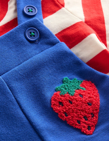 Boucle Jersey Overalls Set-Navy Fruit