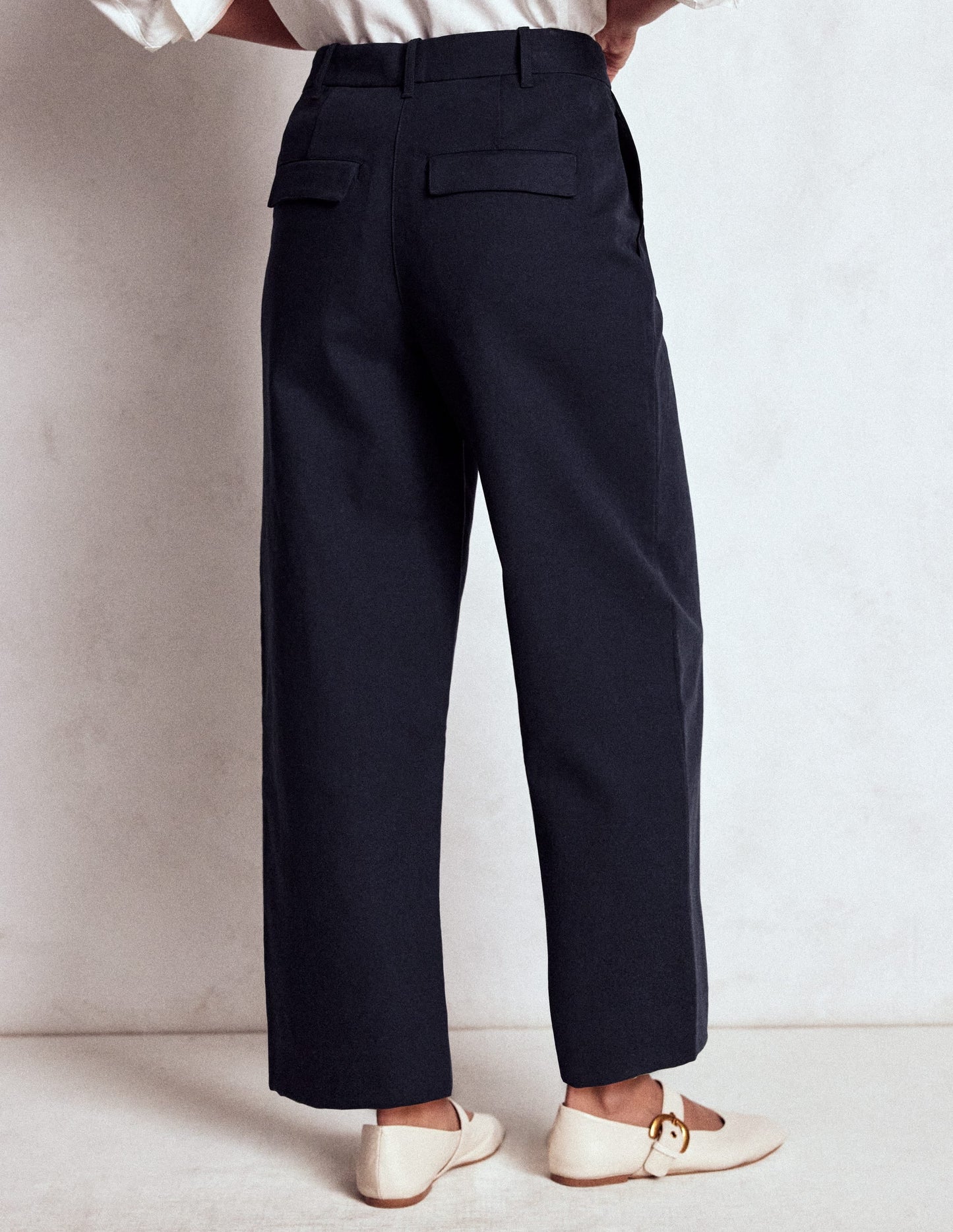 Bloomsbury Cotton Pants-NAVY