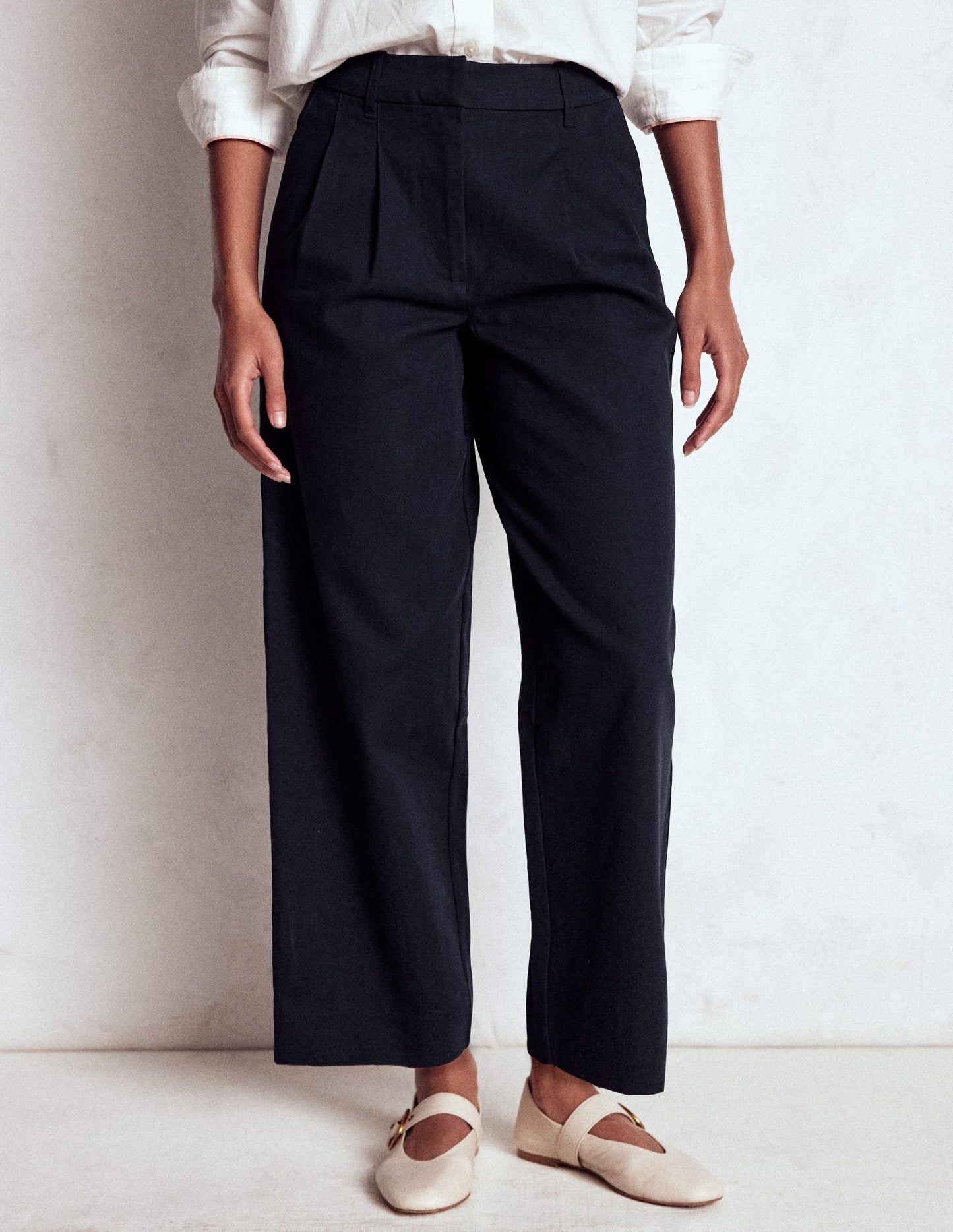 Bloomsbury Cotton Pants-NAVY