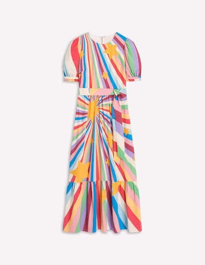 Blouson Crew Neck Dress-Multi, Supernova