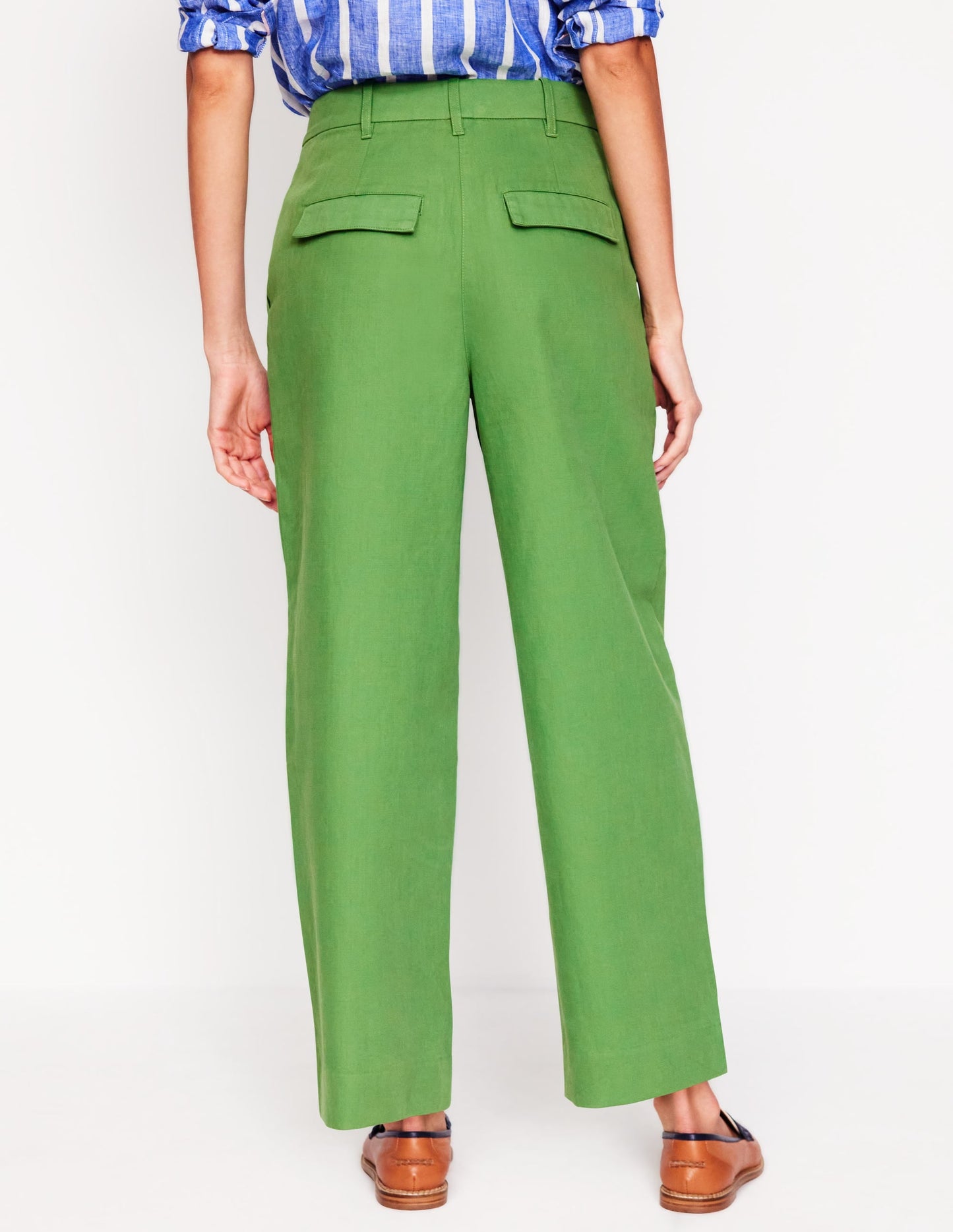 Bloomsbury Cotton Pants-Paradise Green