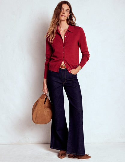 Briony Stitch Cardigan-Crimson Red