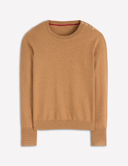 Briony Stitch Sweater-Camel Melange