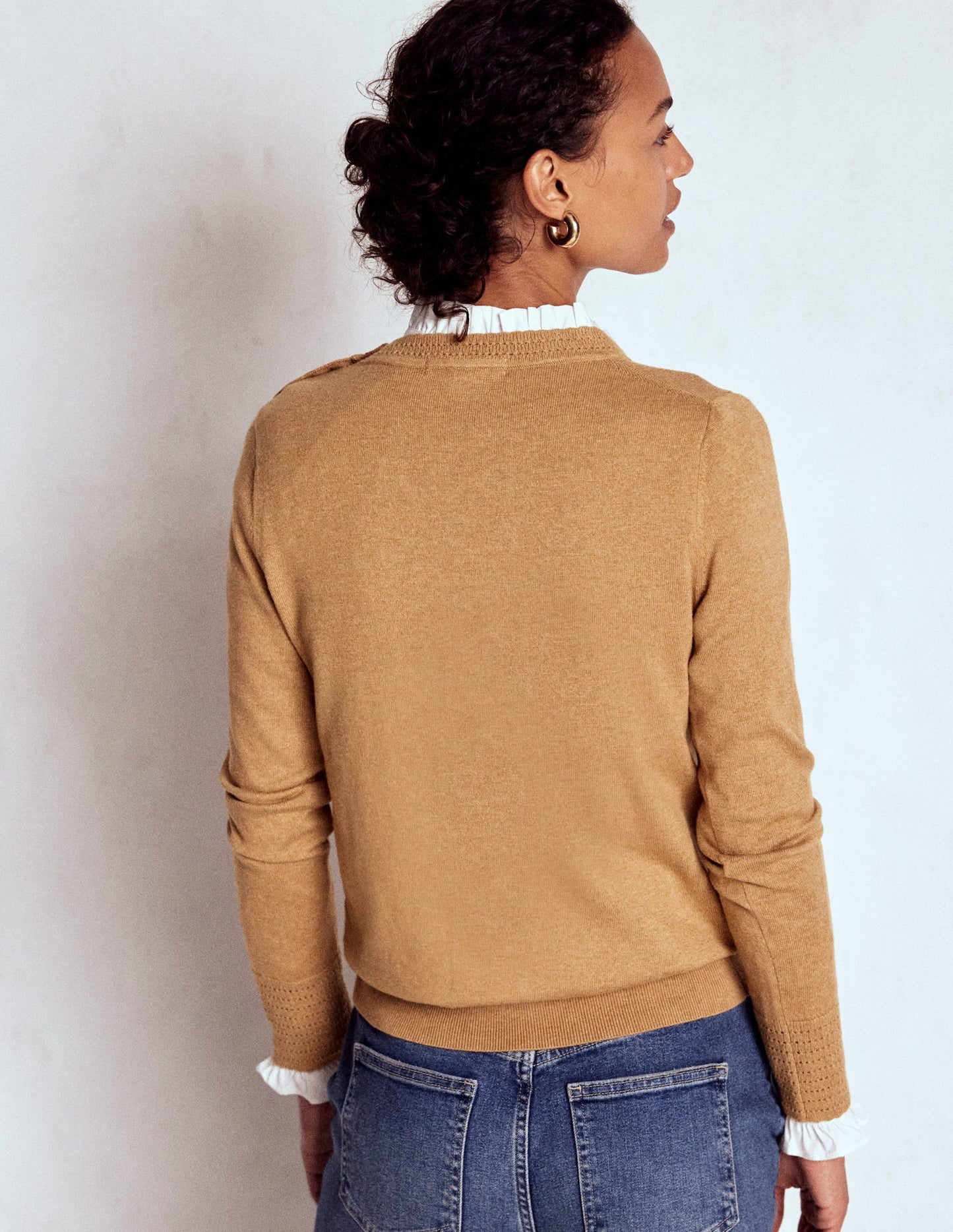 Briony Stitch Sweater-Camel Melange