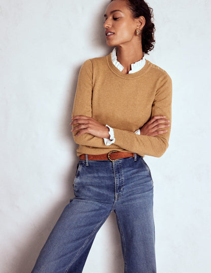 Briony Stitch Sweater-Camel Melange