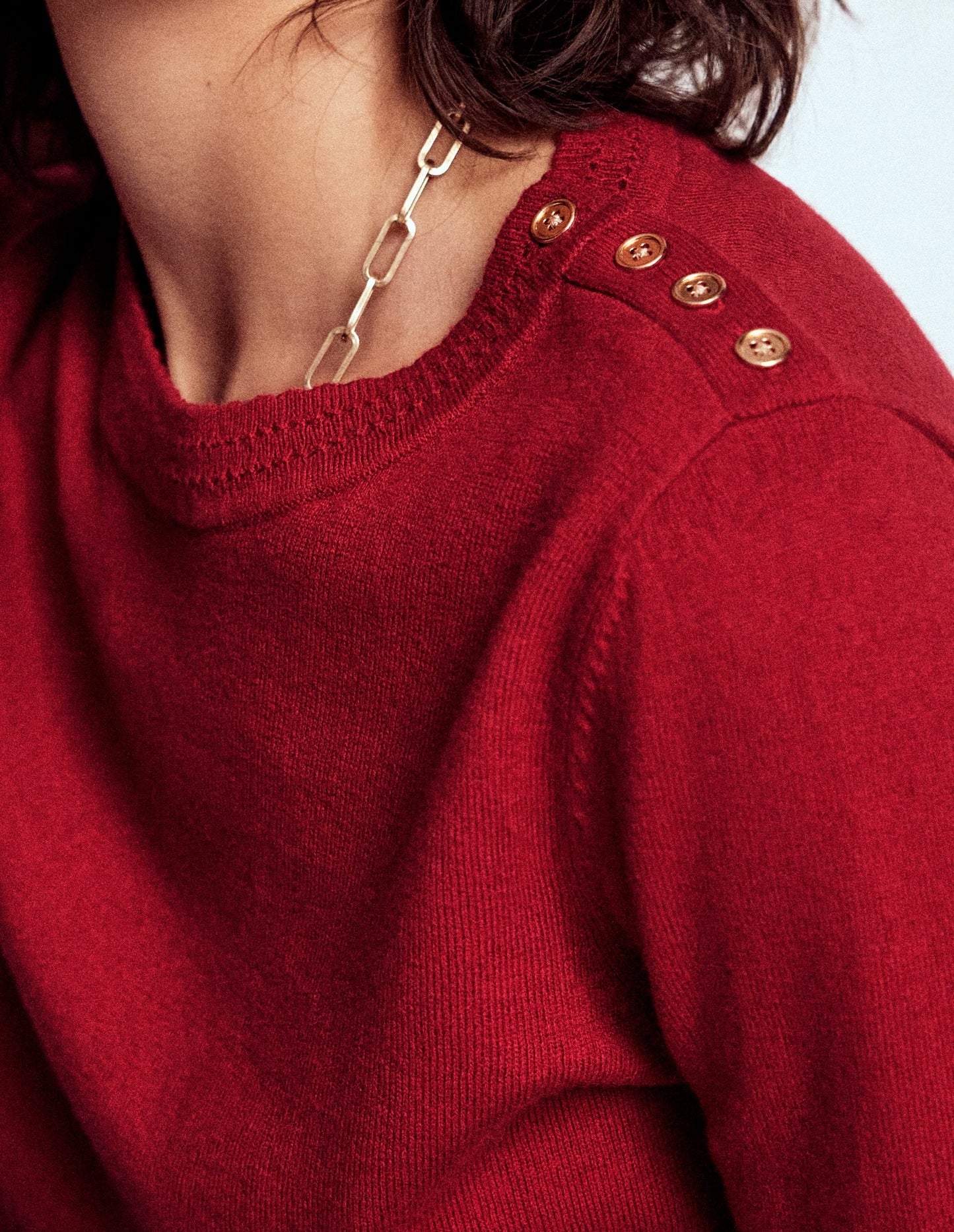 Briony Stitch Sweater-Red Liquorice