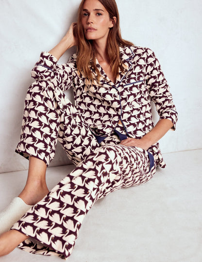 Brushed Cotton Pyjama Pants-Winetasting, Geo Swan