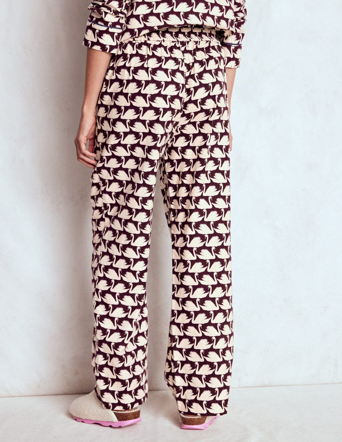 Brushed Cotton Pyjama Pants-Winetasting, Geo Swan
