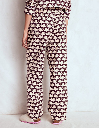 Brushed Cotton Pyjama Pants-Winetasting, Geo Swan