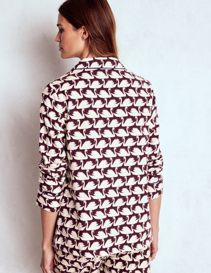 Brushed Cotton Pyjama Shirt-Winetasting, Geo Swan