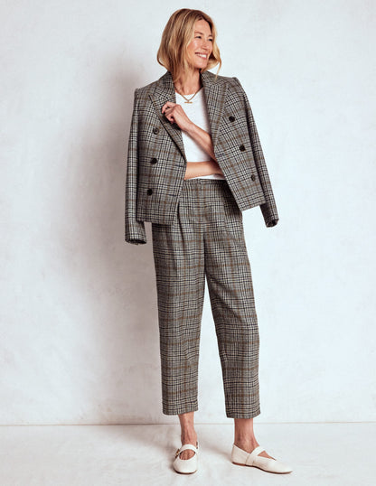 Bloomsbury Wool Pants-Blue and Grey Prince of Wales