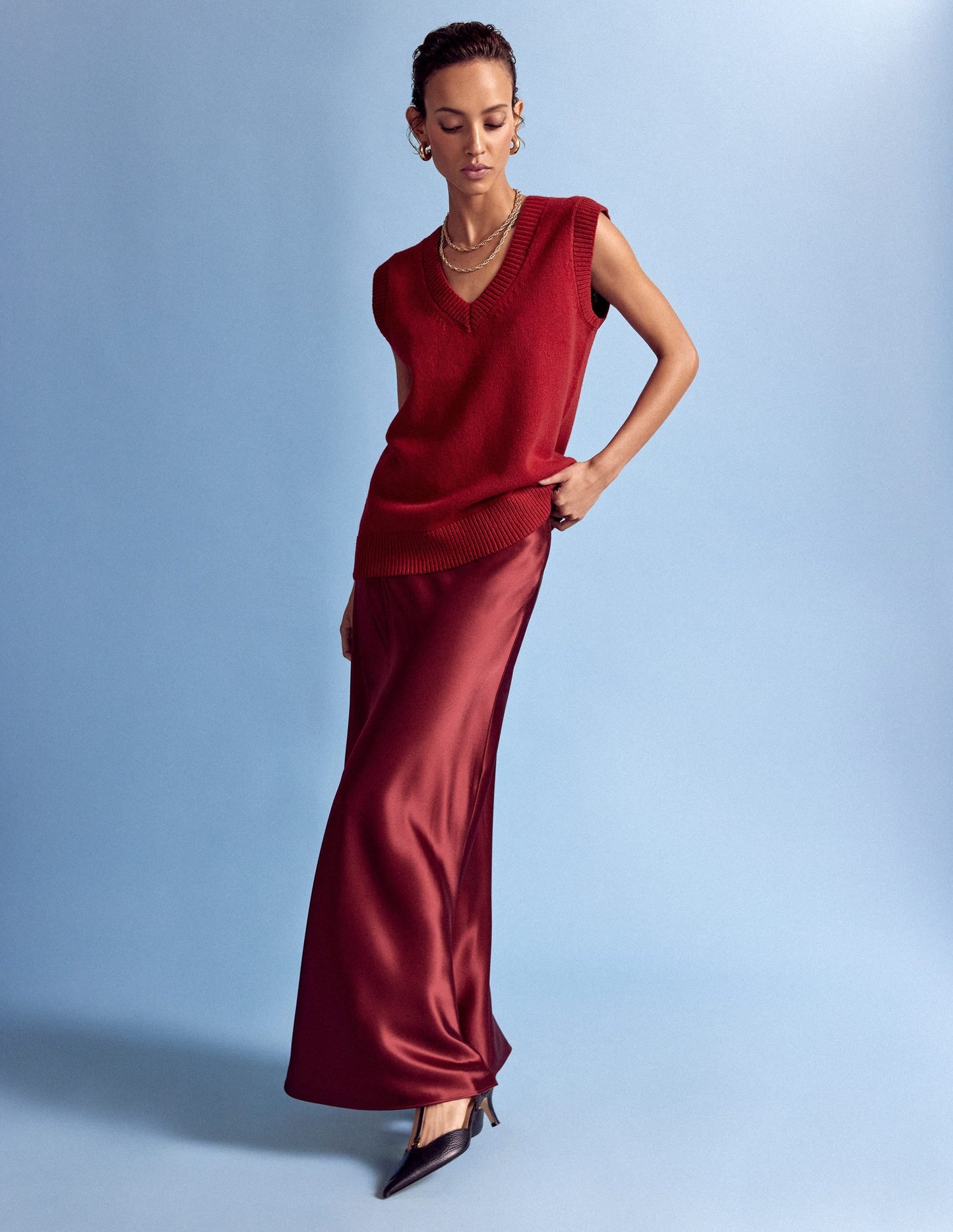 Bias Cut Slip Skirt-Port