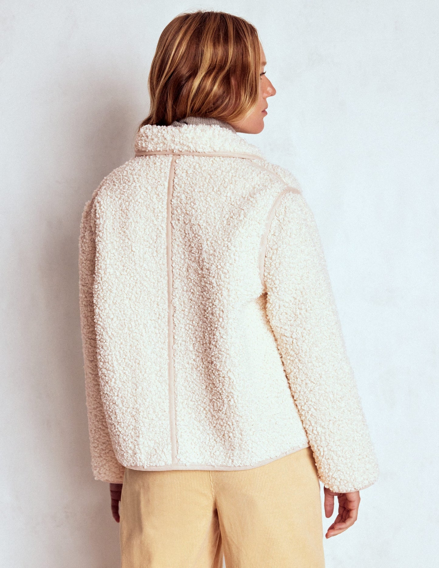 Borg Jacket-Curly Natural Borg