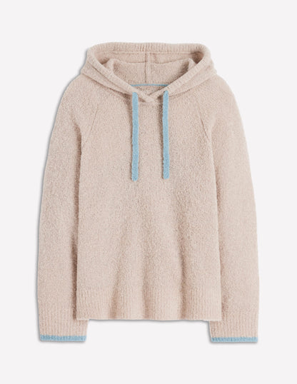 Bouclé Raglan Hoody-Chinchilla Melange