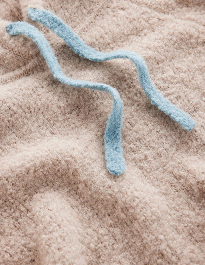 Bouclé Raglan Hoody-Chinchilla Melange