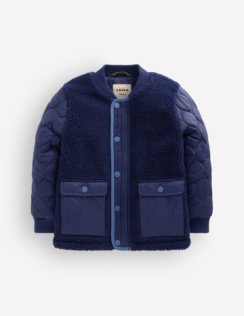 Borg Bomber Jacket-Medieval Blue