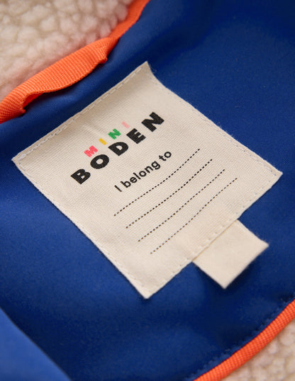 Boys Borg Lined Anorak-Orange Colour Block