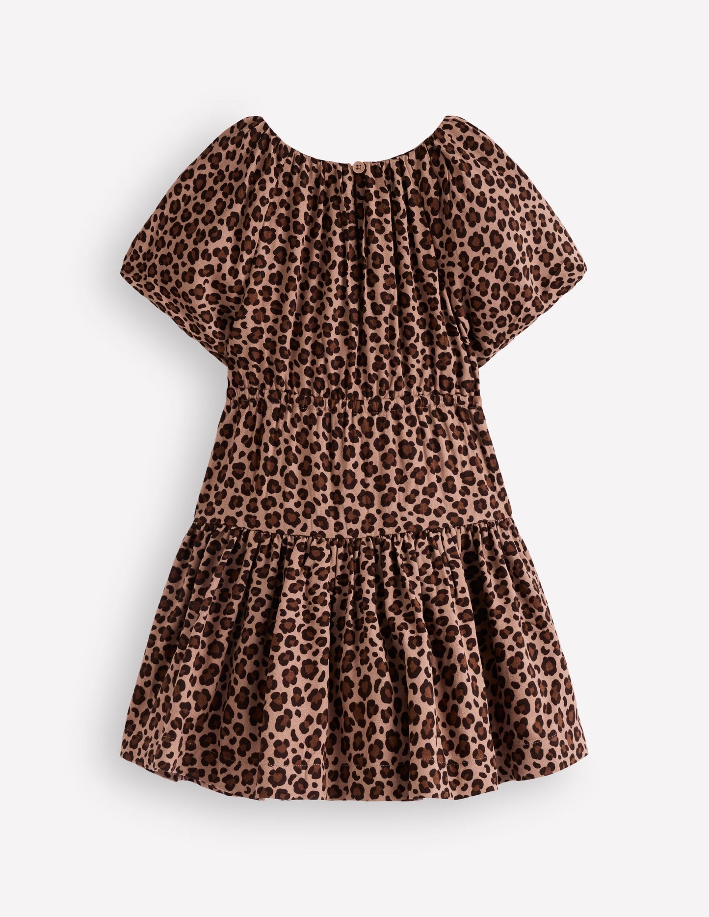 Bow Waist Woven Dress-Leopard Print