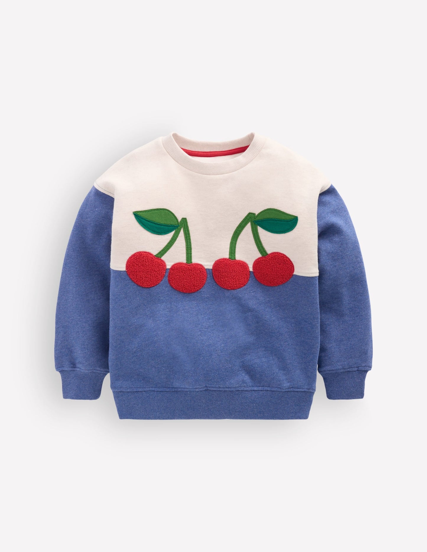 Bobbie Appliqué Sweatshirt-Oatmeal Marl Cherries