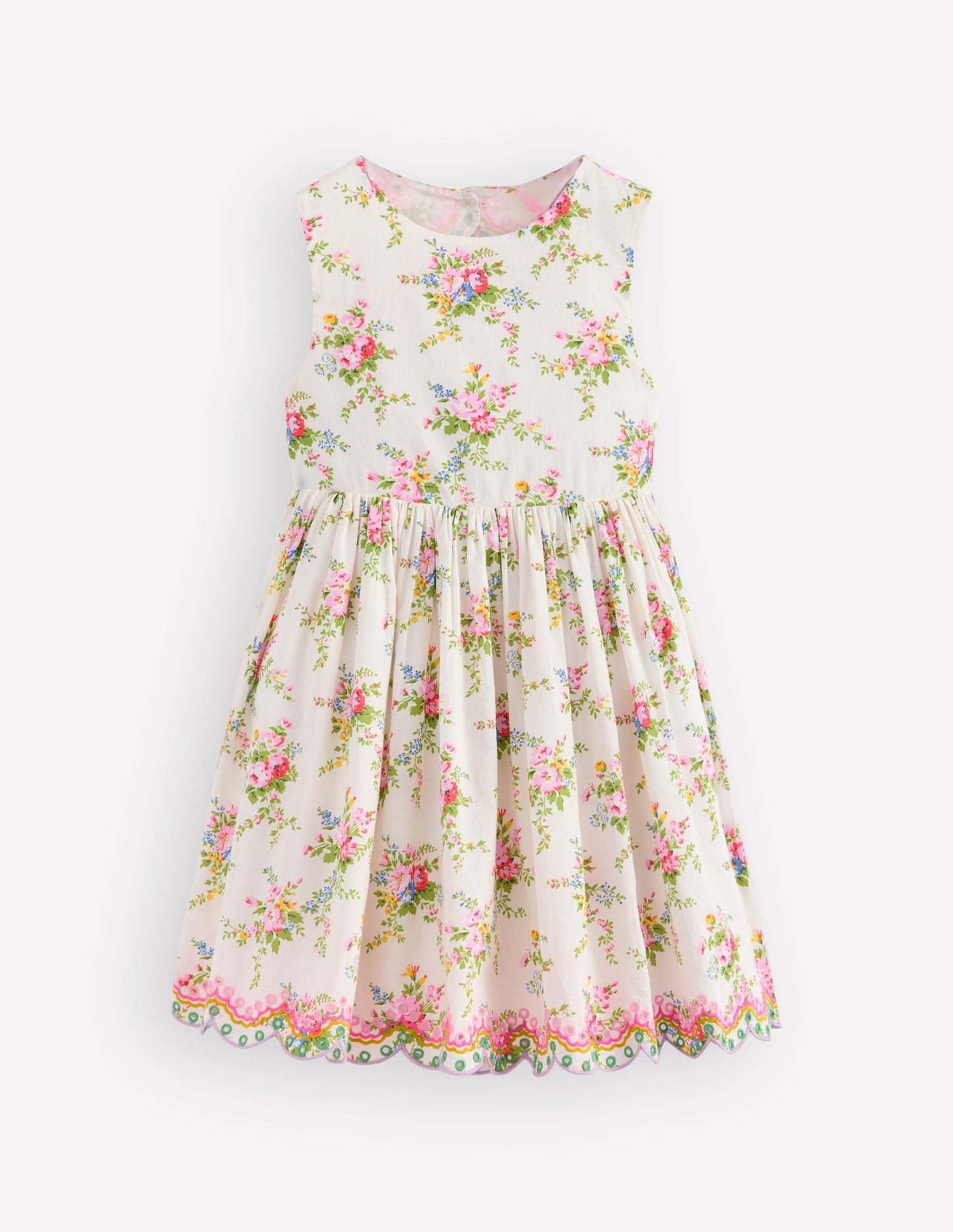 Broderie Back Detail Dress-Soft Ivory Rosa