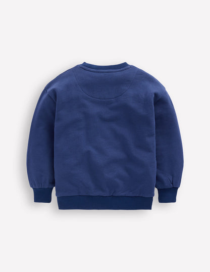 Bobbie Appliqué Sweatshirt-Navy Unicorns