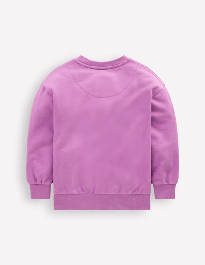 Bobbie Appliqué Sweatshirt-Purple Doves