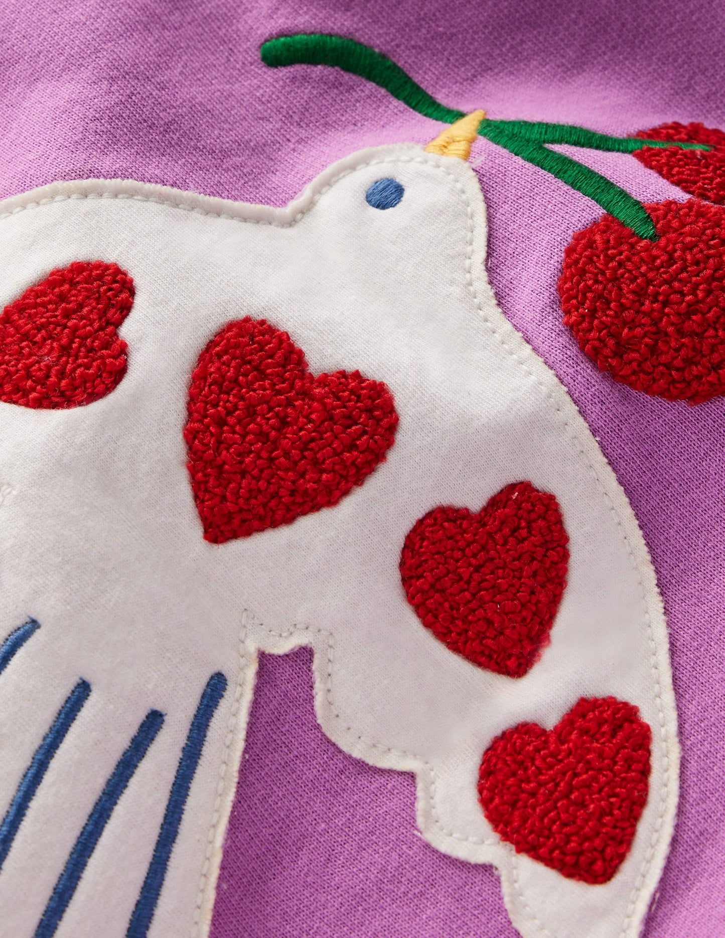 Bobbie Appliqué Sweatshirt-Purple Doves