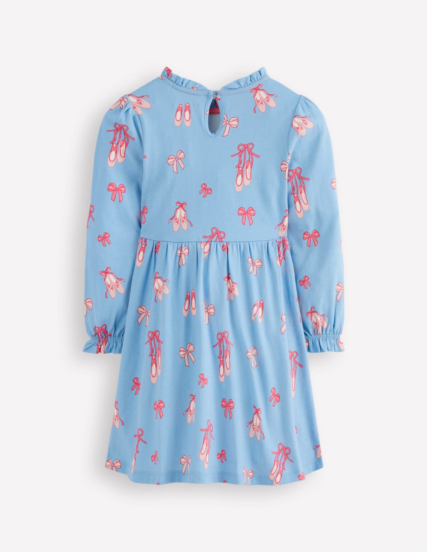 Blouson Sleeve Jersey Dress-Pale Blue Ballet Shoes