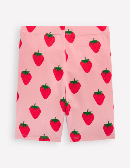 Biker Shorts-Pink Strawberries