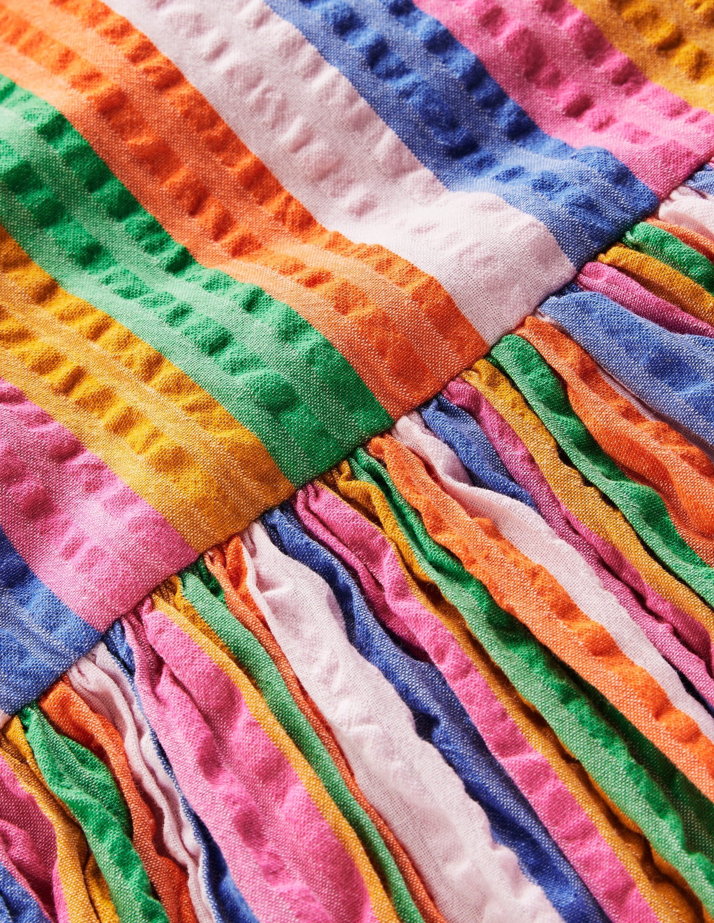Bubble Hem Dress-Multi Stripe