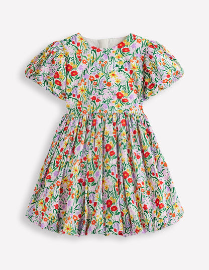 Bubble Hem Dress-Honeysuckle Flower Vine