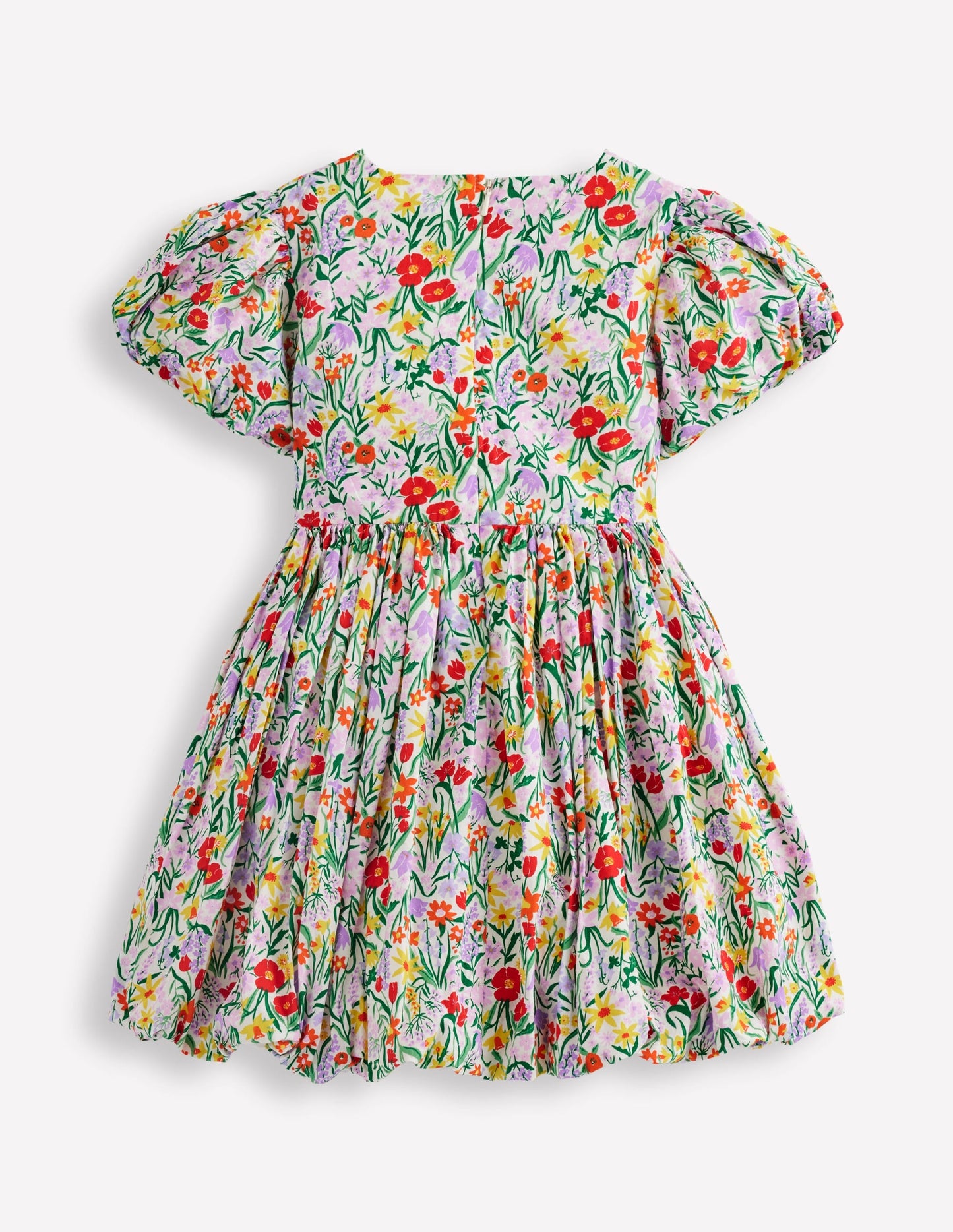 Bubble Hem Dress-Honeysuckle Flower Vine