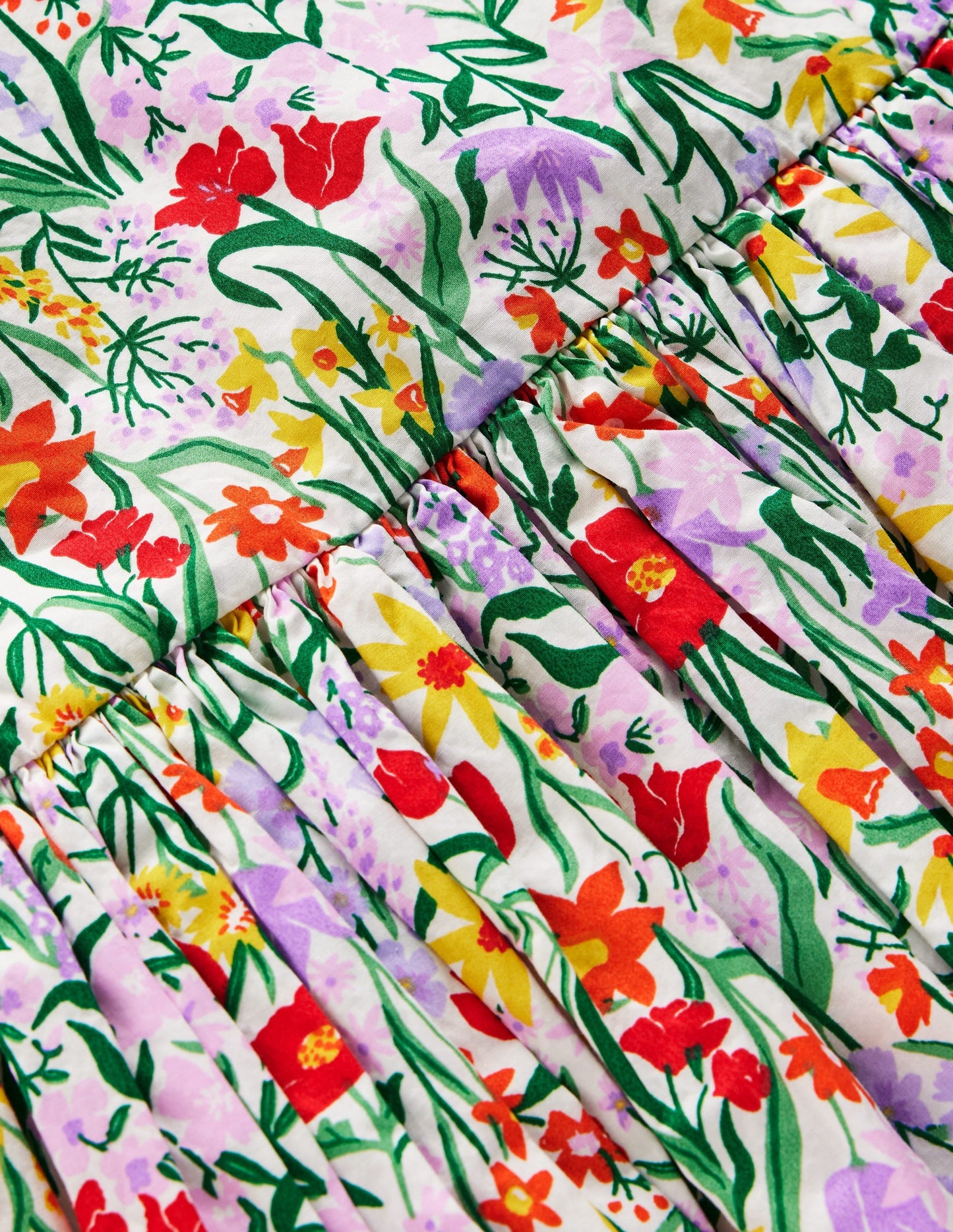 Bubble Hem Dress-Honeysuckle Flower Vine