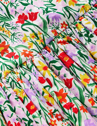 Bubble Hem Dress-Honeysuckle Flower Vine