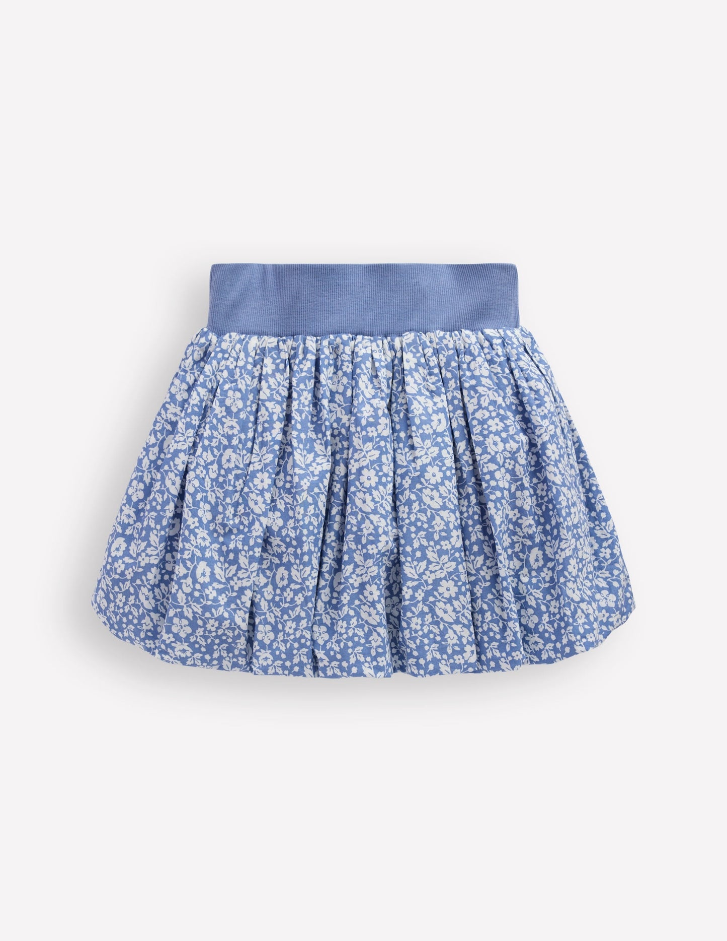 Bubble Hem Skirt-Wave Blue Vintage Ditsy Floral
