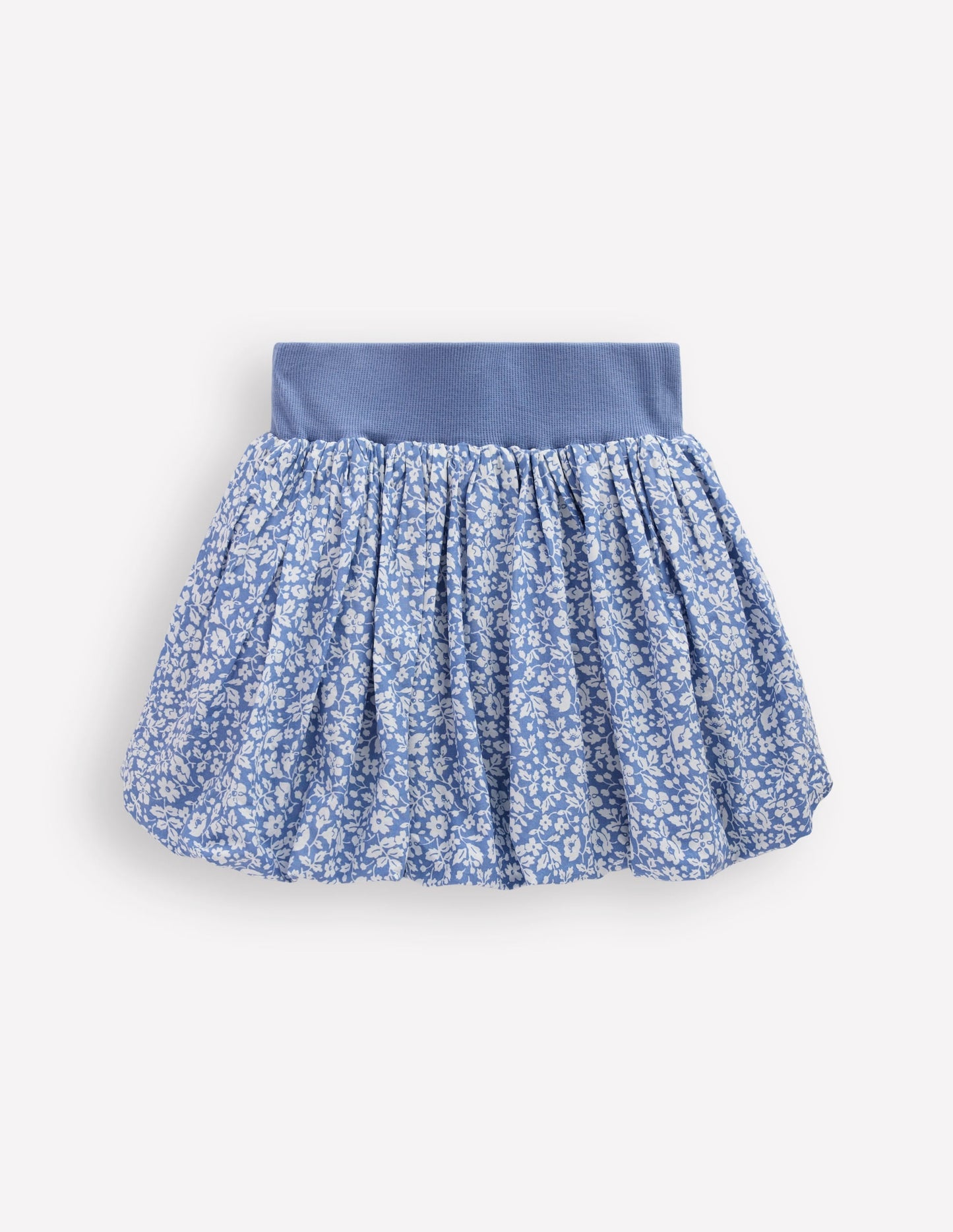 Bubble Hem Skirt-Wave Blue Vintage Ditsy Floral