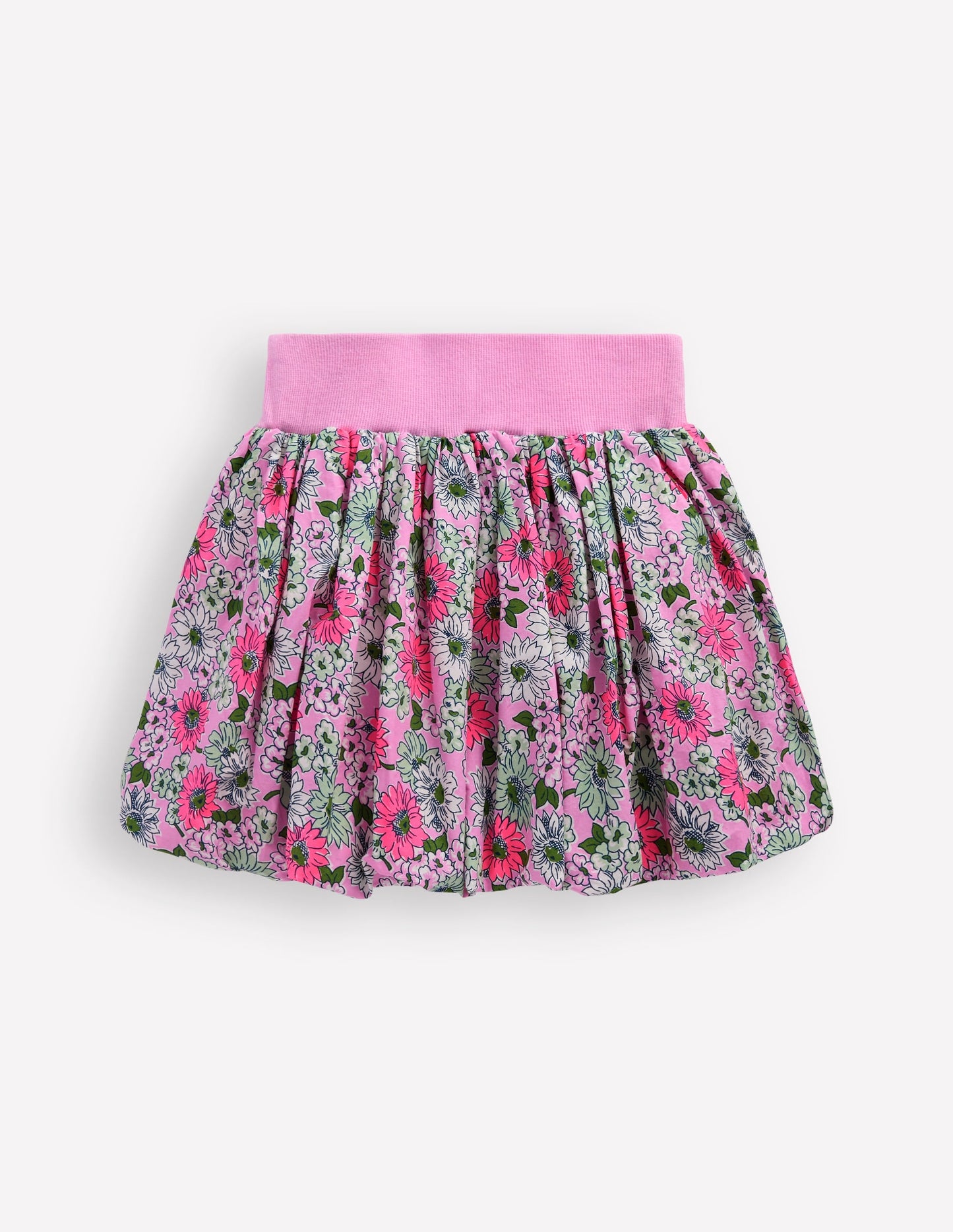 Bubble Hem Skirt-Water Lilly Pink Cornflower
