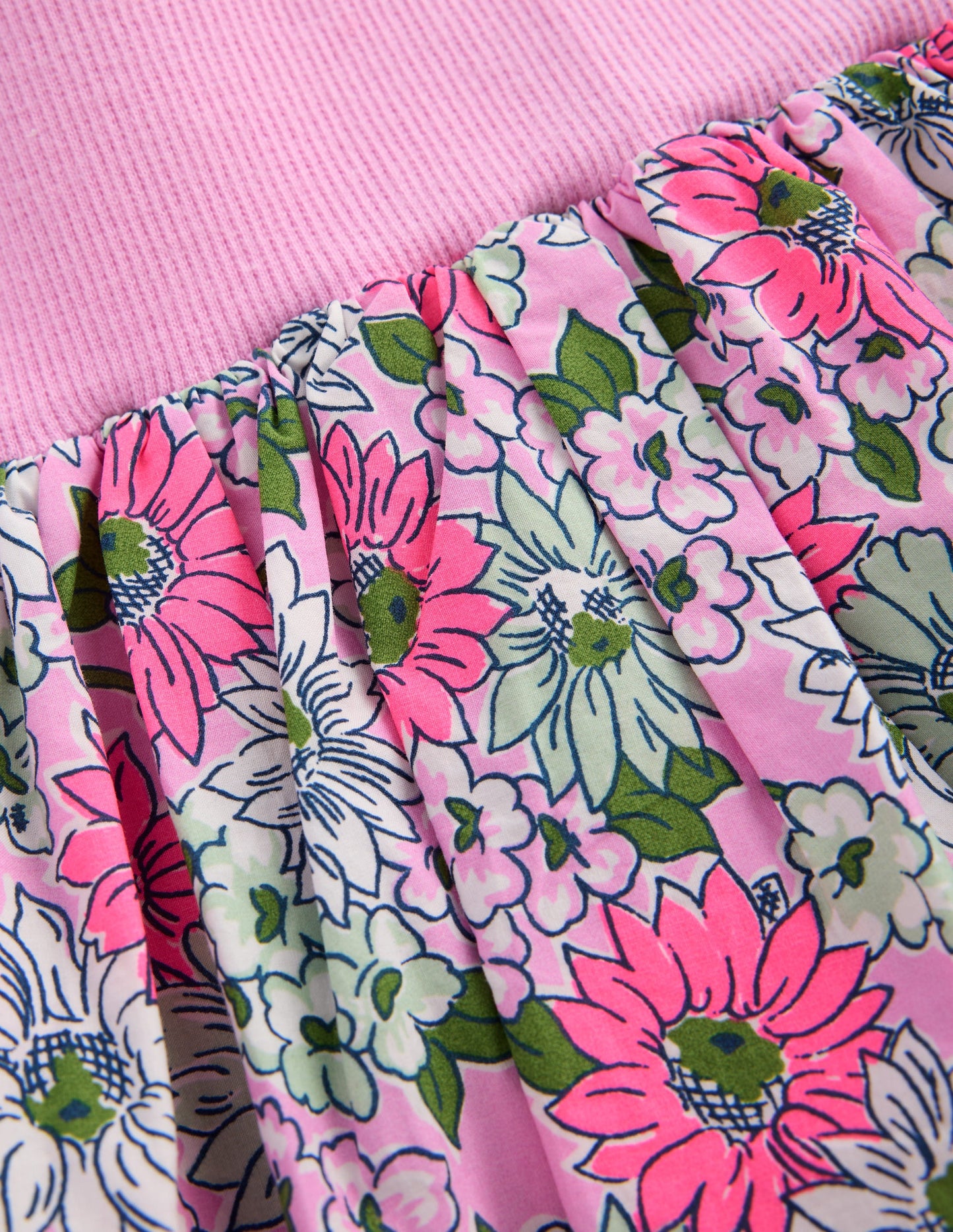 Bubble Hem Skirt-Water Lilly Pink Cornflower